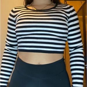 Cropped striped shirt